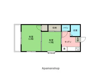 蕨ハイツ(2K/2階)の間取り写真