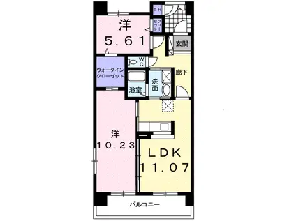 アンジュ(2LDK/4階)の間取り写真