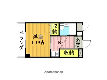 志陽ハイツK&I(1K/2階)の間取り写真
