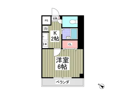 川口プラザE(1K/1階)の間取り写真