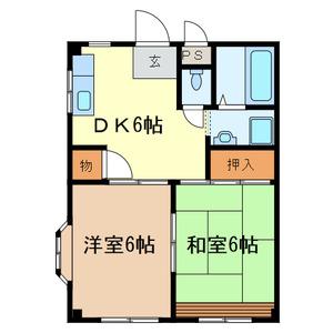 メゾン長栄Ⅱ(2DK/1階)の間取り写真