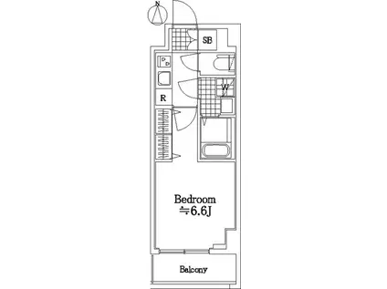 ザ・レジデンス・オブ・トーキョーJK40(1K/6階)の間取り写真