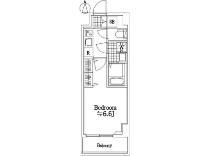 ザ・レジデンス・オブ・トーキョーJK40(1K/6階)の間取り写真