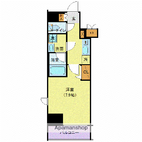 アンベリール西川口(1K/4階)の間取り写真