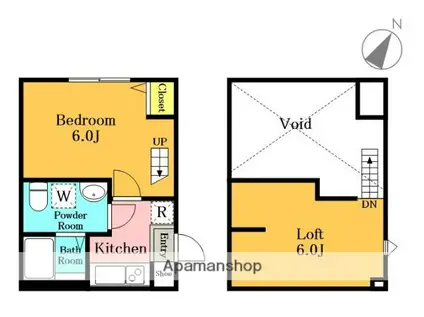 カムリンⅡ(1K/1階)の間取り写真