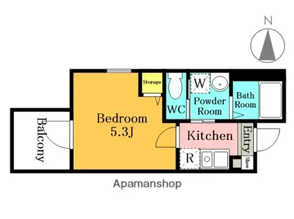 MELDIA西青木1丁目NO.3(1K/2階)の間取り写真