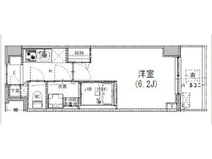 S-RESIDENCE成増CLAIR(1K/6階)の間取り写真
