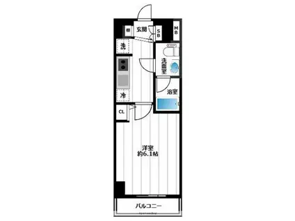 グランヴァン西川口(1K/8階)の間取り写真