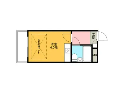 スカイコート西川口4(ワンルーム/3階)の間取り写真