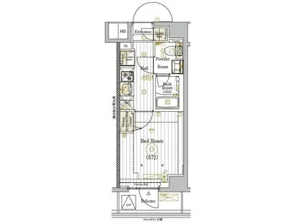 MAXIV川口青木(1K/5階)の間取り写真