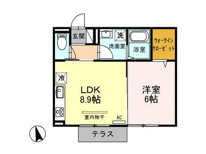 ヴィラ川口南町(1LDK/1階)の間取り写真