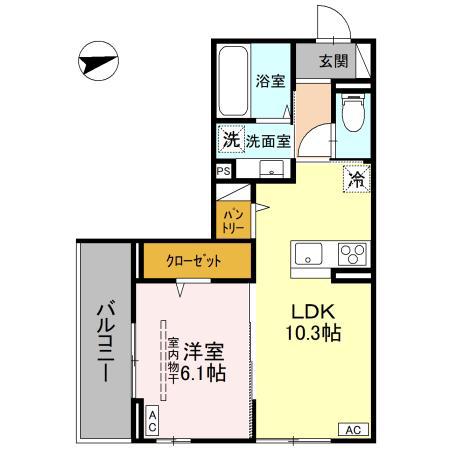 LA DOUCEUR戸田公園(1LDK/3階)の間取り写真