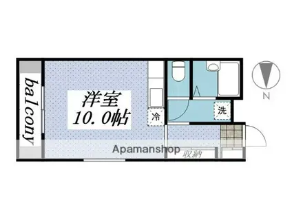 クリアⅡ(ワンルーム/2階)の間取り写真