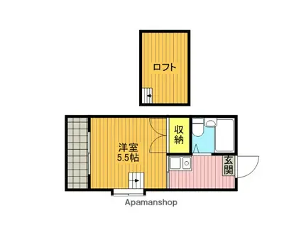 クレスト川口(1K/2階)の間取り写真