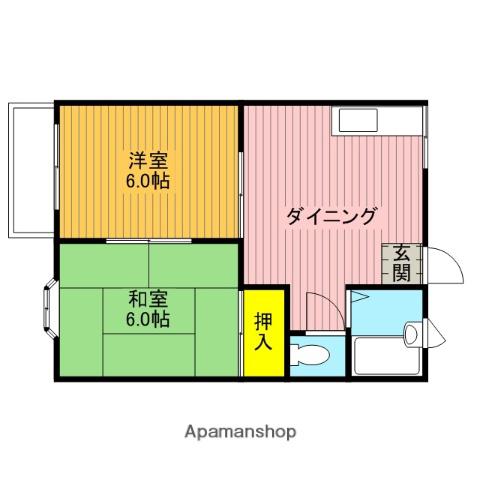 シャンボール内谷(2DK/2階)の間取り写真