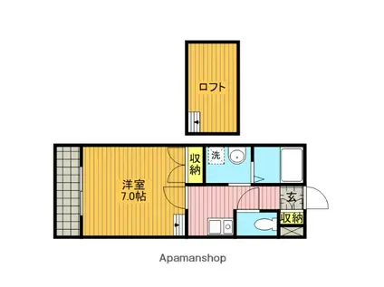 ベルフルール(1K/2階)の間取り写真