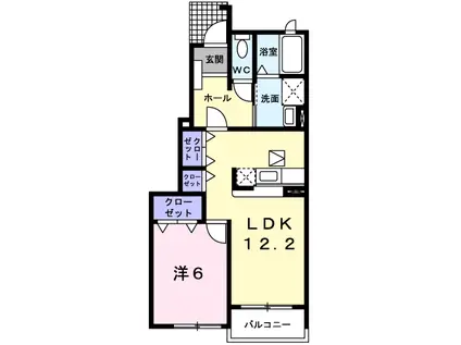 エスポワール Ⅲ(1LDK/1階)の間取り写真