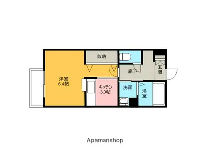 パレットタウンA(ワンルーム/1階)の間取り写真