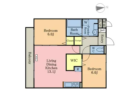 パーク・MIZUKI(2LDK/3階)の間取り写真
