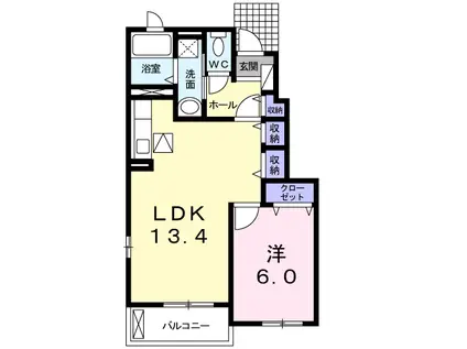 サンリット ヴィレッジ Ⅰ(1LDK/1階)の間取り写真