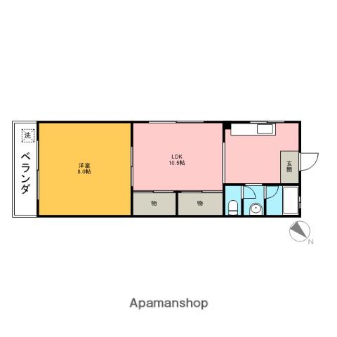 大和マンション(1LDK/3階)の間取り写真
