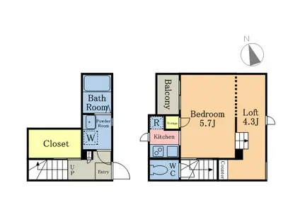 CB東川口ルノン(1K/1階)の間取り写真