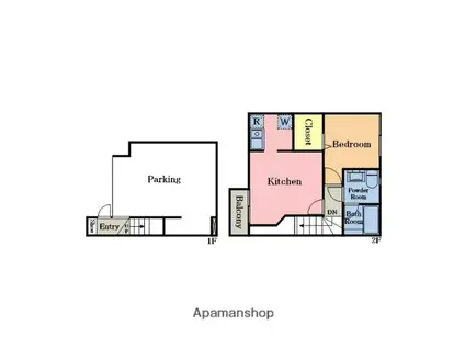 THE BLISS FORT URAWA(1SLDK/1階)の間取り写真