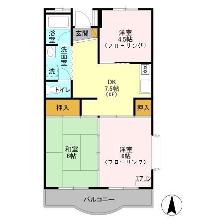 クレセントハイツ(3DK/3階)の間取り写真