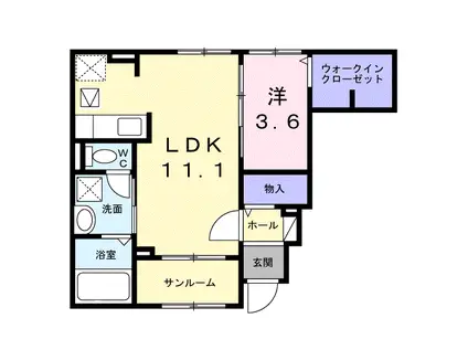 ファミリエ(1LDK/1階)の間取り写真