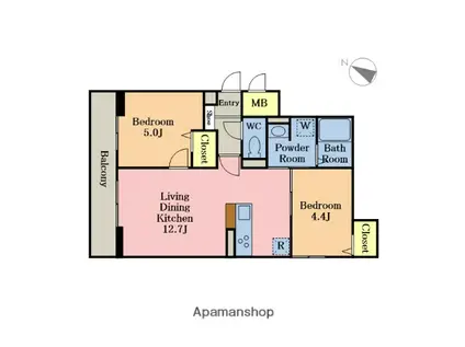 川口市戸塚2丁目 PJ(2LDK/1階)の間取り写真