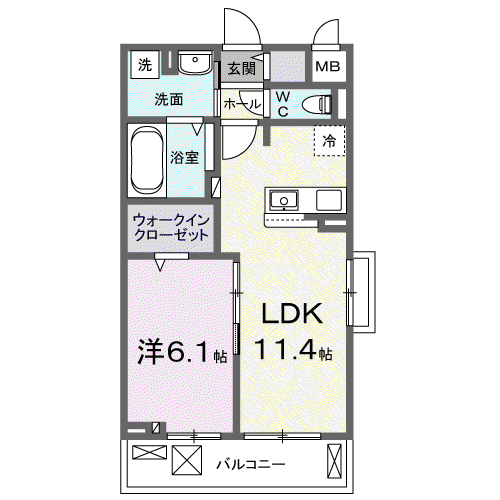 AMRITA Ⅴ(1LDK/3階)の間取り写真