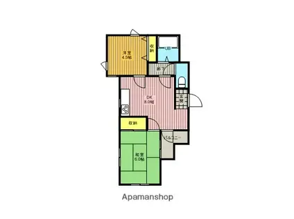 ホーマット北浦和(2DK/3階)の間取り写真