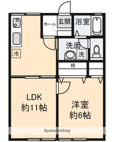シティハイム コトブキ(2DK/1階)の間取り写真