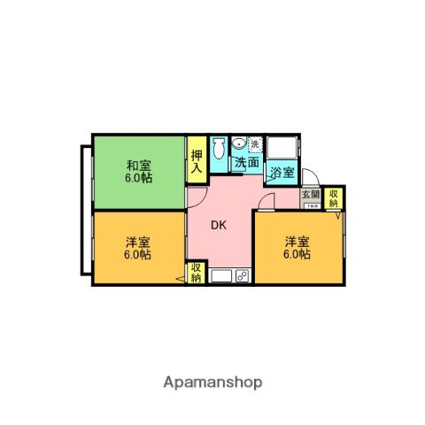 原口コーポ(3DK/2階)の間取り写真
