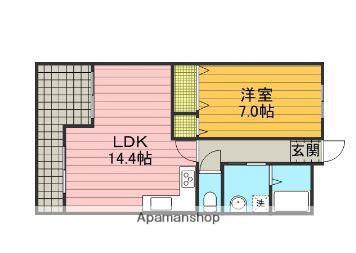 新田第5ハイツ(1LDK/4階)の間取り写真