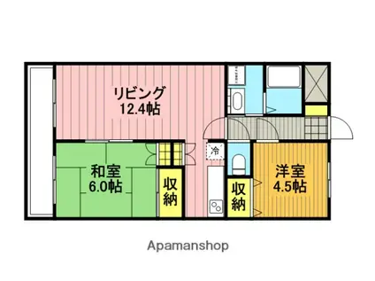 リバーストーン南与野(2LDK/3階)の間取り写真