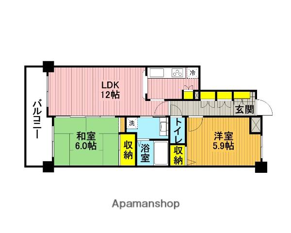 東急ドエルアルス浦和針ヶ谷(2LDK/7階)の間取り写真