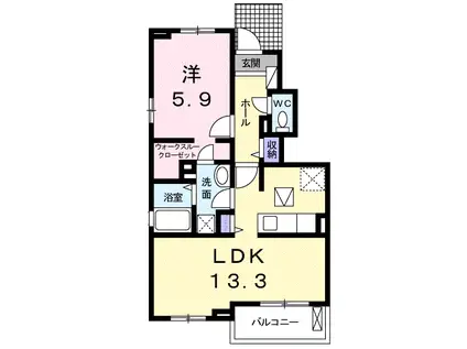 コトーブリアン(1LDK/1階)の間取り写真
