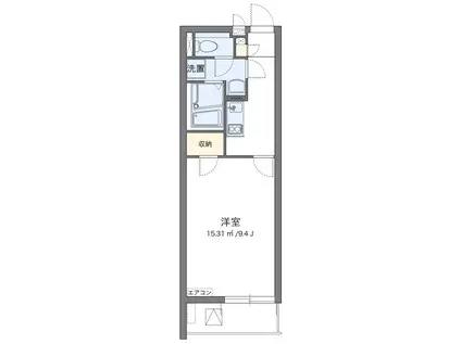 クレイノシャンティ浦和(1K/3階)の間取り写真