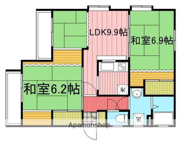 プラザ豊栄(2SLDK/3階)の間取り写真