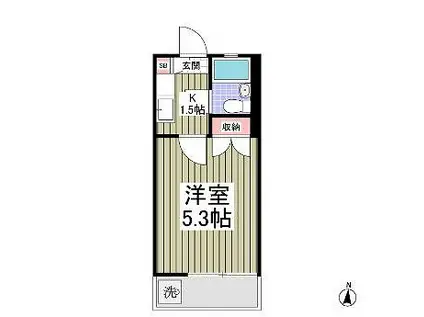 清水ハイツ(1K/1階)の間取り写真