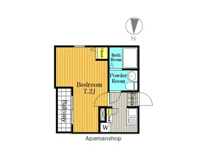 ブルーム浦和元町(1K/1階)の間取り写真