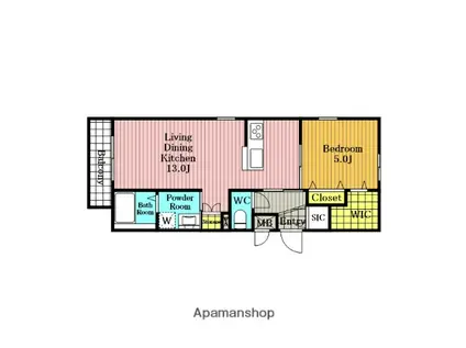 GRACE FLARE(1LDK/1階)の間取り写真