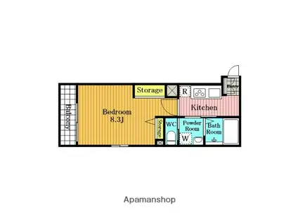 RIS参番館(1K/1階)の間取り写真