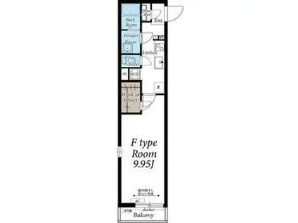 リブリ・中浦和Ⅱ(1K/3階)の間取り写真