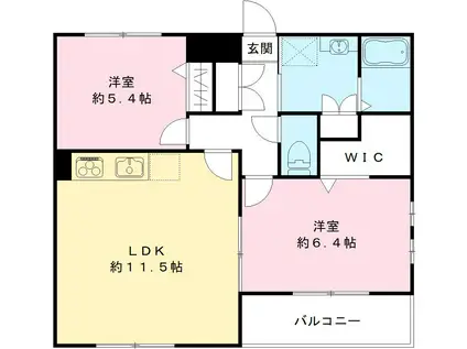 テグレビアンコ(2LDK/3階)の間取り写真