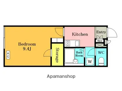 シャルマン木崎(1K/1階)の間取り写真