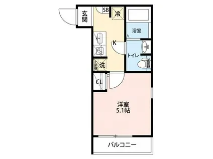 エクセラン中浦和(1K/1階)の間取り写真