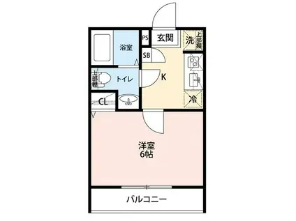 エクセラン中浦和(1K/1階)の間取り写真