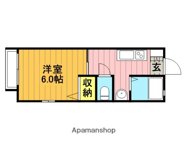 プリームスⅡ(1K/2階)の間取り写真